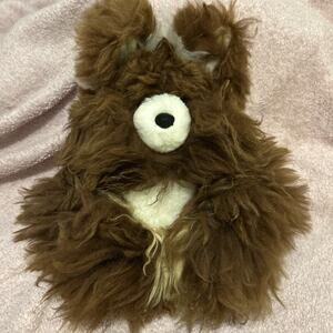 Alpaca Fur Bunny Rabbit Handmade In Peru Soft Baby Fleece Brown White 10”